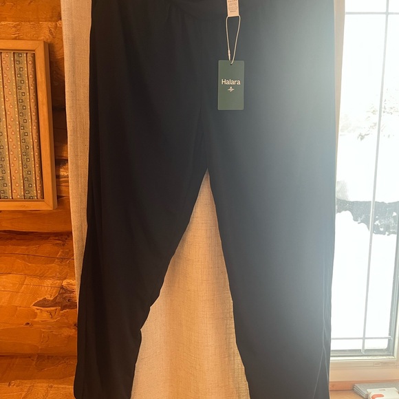 NWT HALARA Black Crossover High Waisted Pocket Drawstring Casual Joggers - Picture 9 of 11